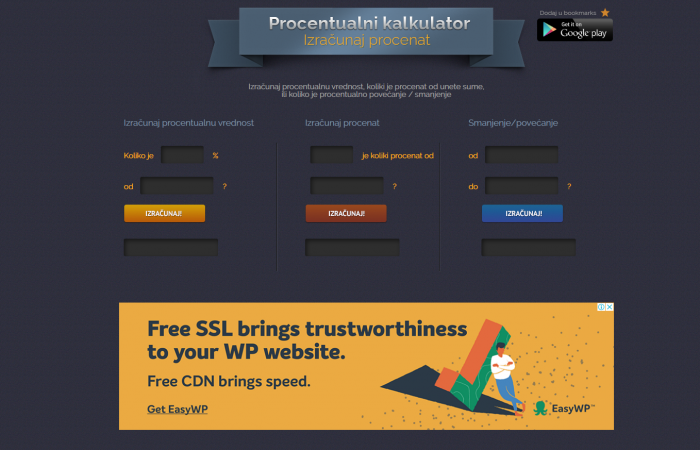 Izracunaj procenat - procentualni kalkulator 3